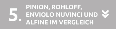 Pinion, Rohloff, Enviolo NuVinici und Alfine im Vergleich Pinion, Rohloff, Enviolo NuVinici und Alfine im Vergleich