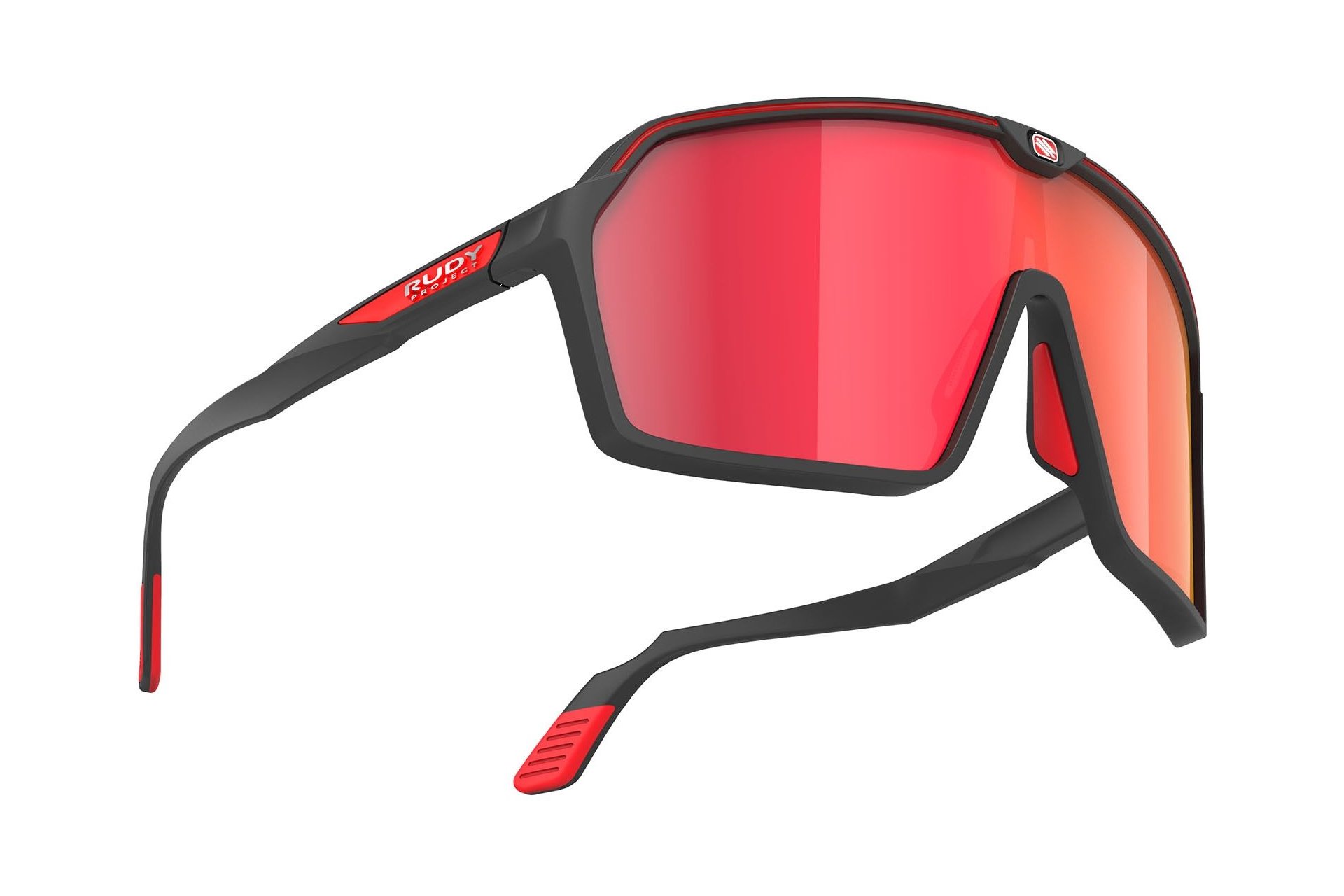 Rudy Project Spinshield Black Matte - Multilaser Red