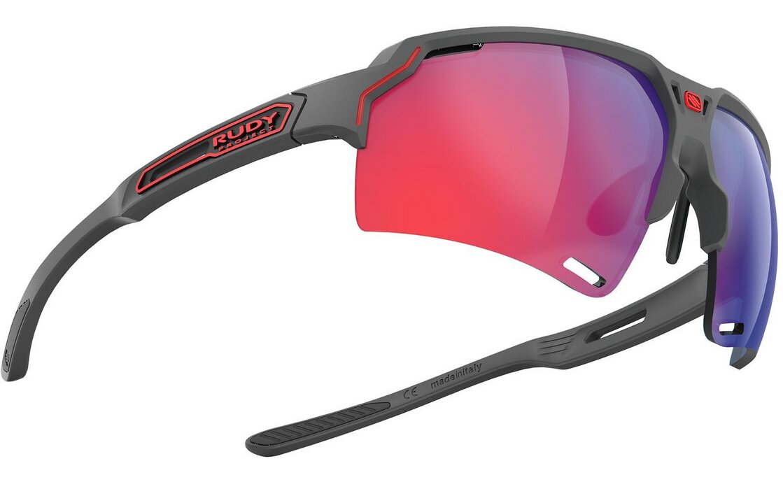 Rudy Project Deltabeat Charcoal Matte - Multilaser Red
