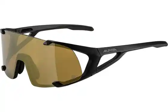 Rennrad Zubehör - Alpina Hawkeye S Q-Lite black matt / bronce mirror lens