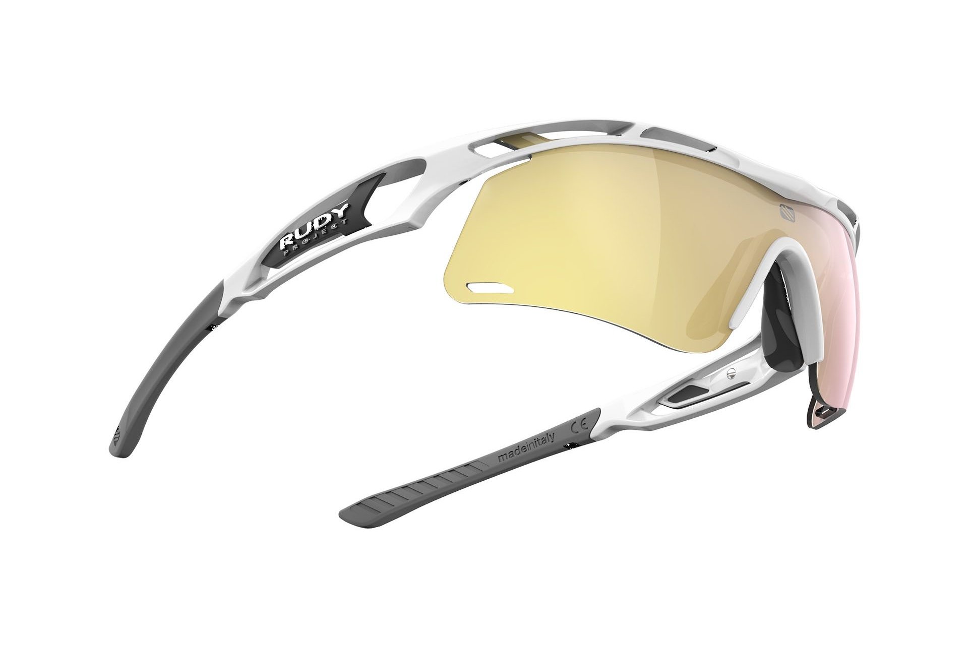 Rudy Project Tralyx+ Slim White Gloss - Multilaser Gold
