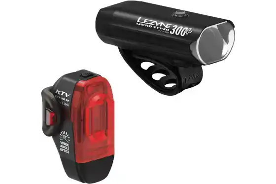 Beleuchtungsset - Lezyne Micro 300+ & KTV Drive Akku Beleuchtungsset StVZO