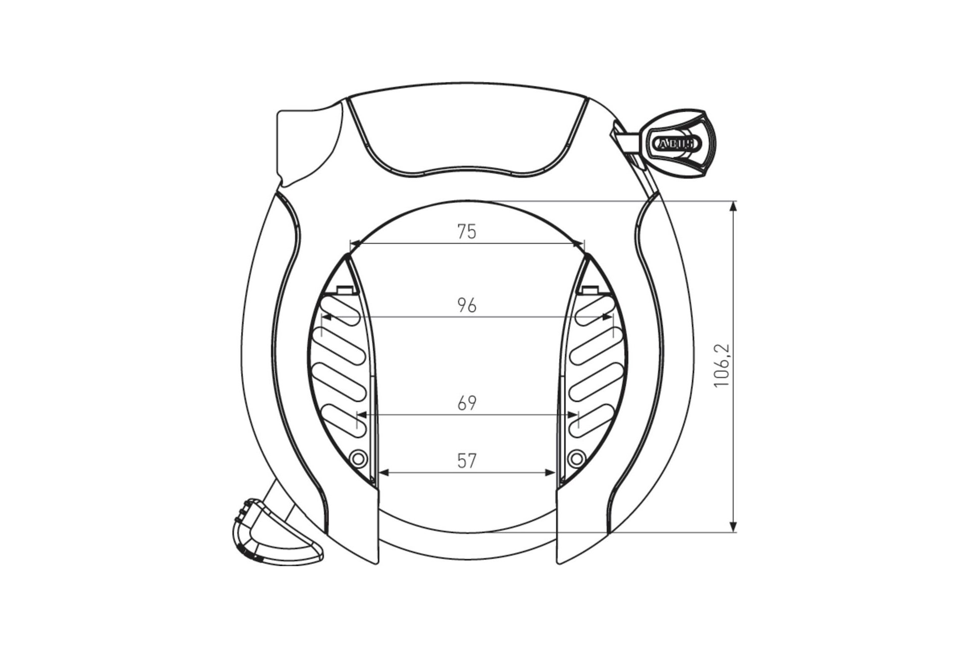 Abus Pro Shield Xplus 5955 NR BK Rahmenschloss 18 Fahrrad XXL