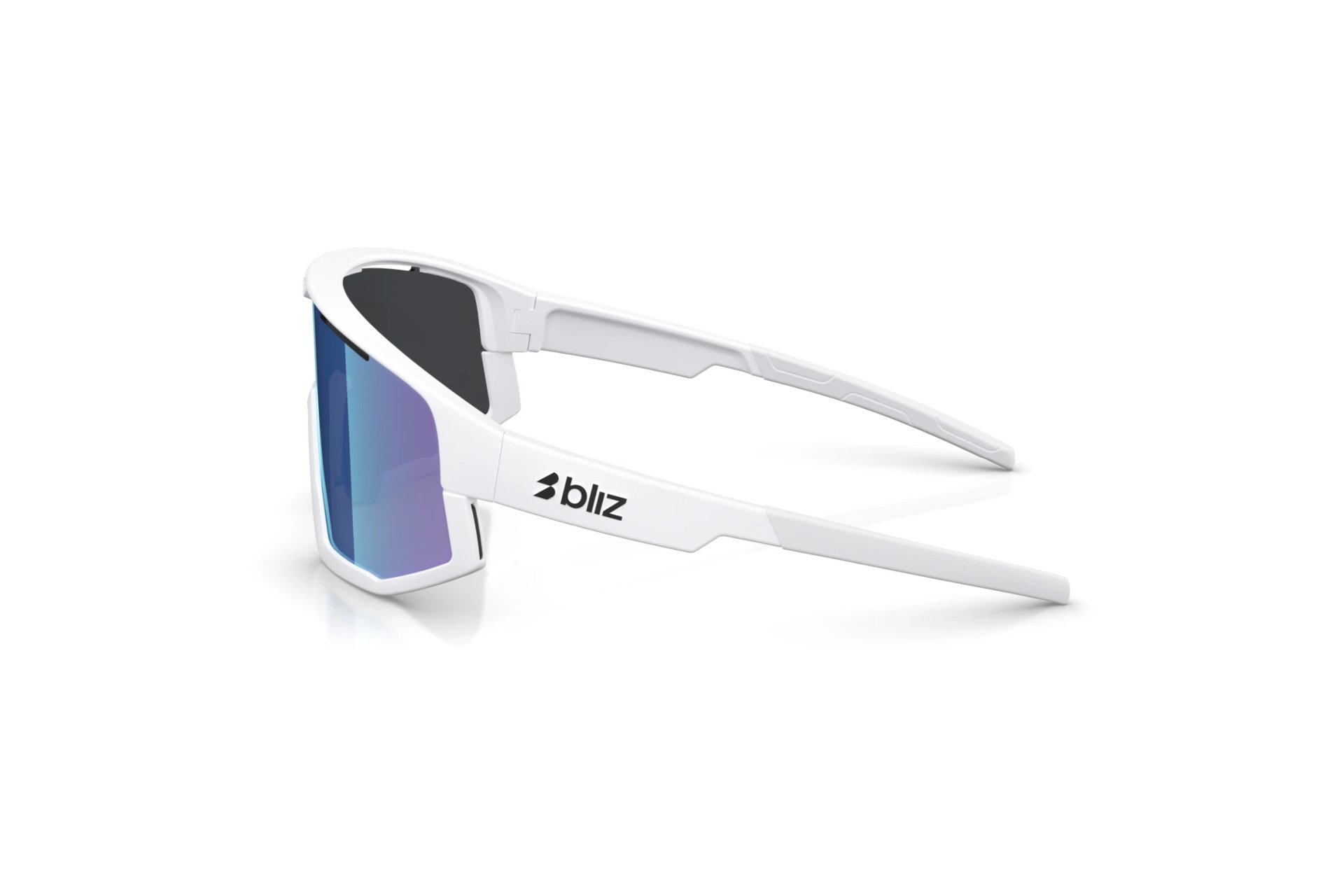 Bliz Fusion Matte White - Smoke w blue multi