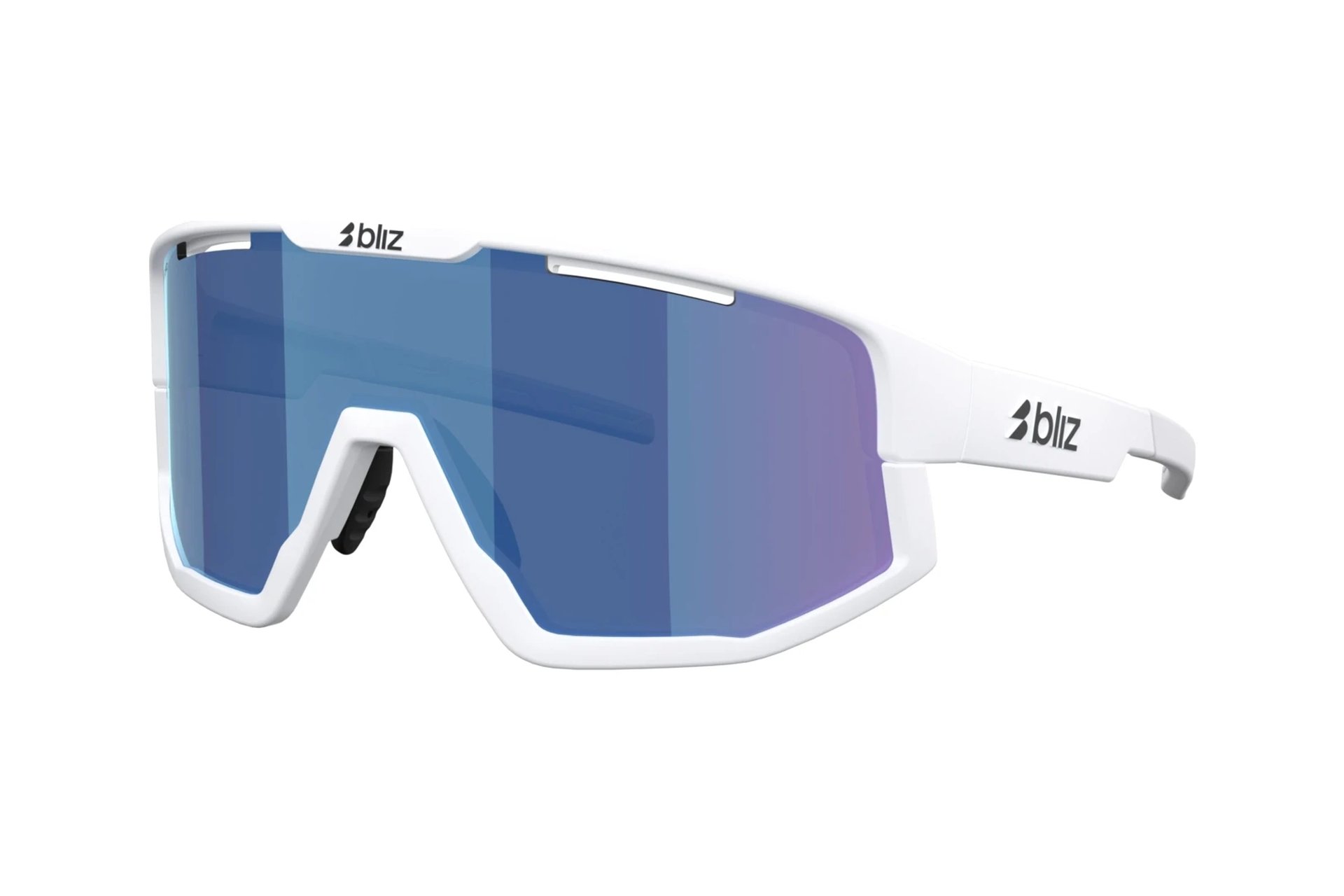 Bliz Fusion Matte White - Smoke w blue multi