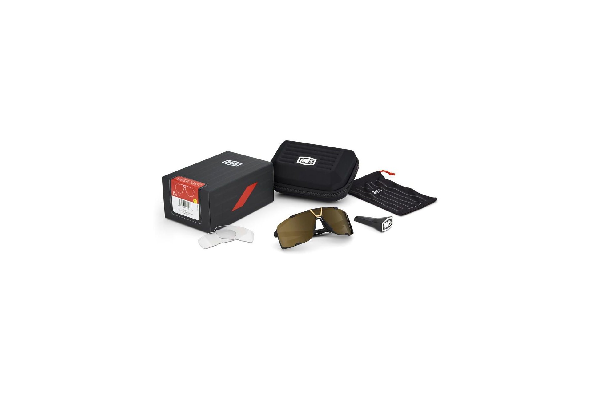 100 Percent Eastcraft Soft Tact Red / Black Mirror Lens
