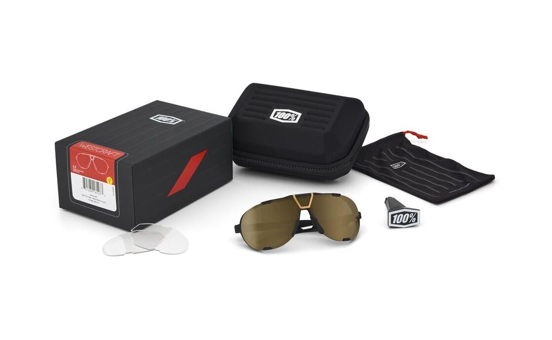 100 Percent Westcraft Soft Tact Black / Soft Gold Mirror Lens