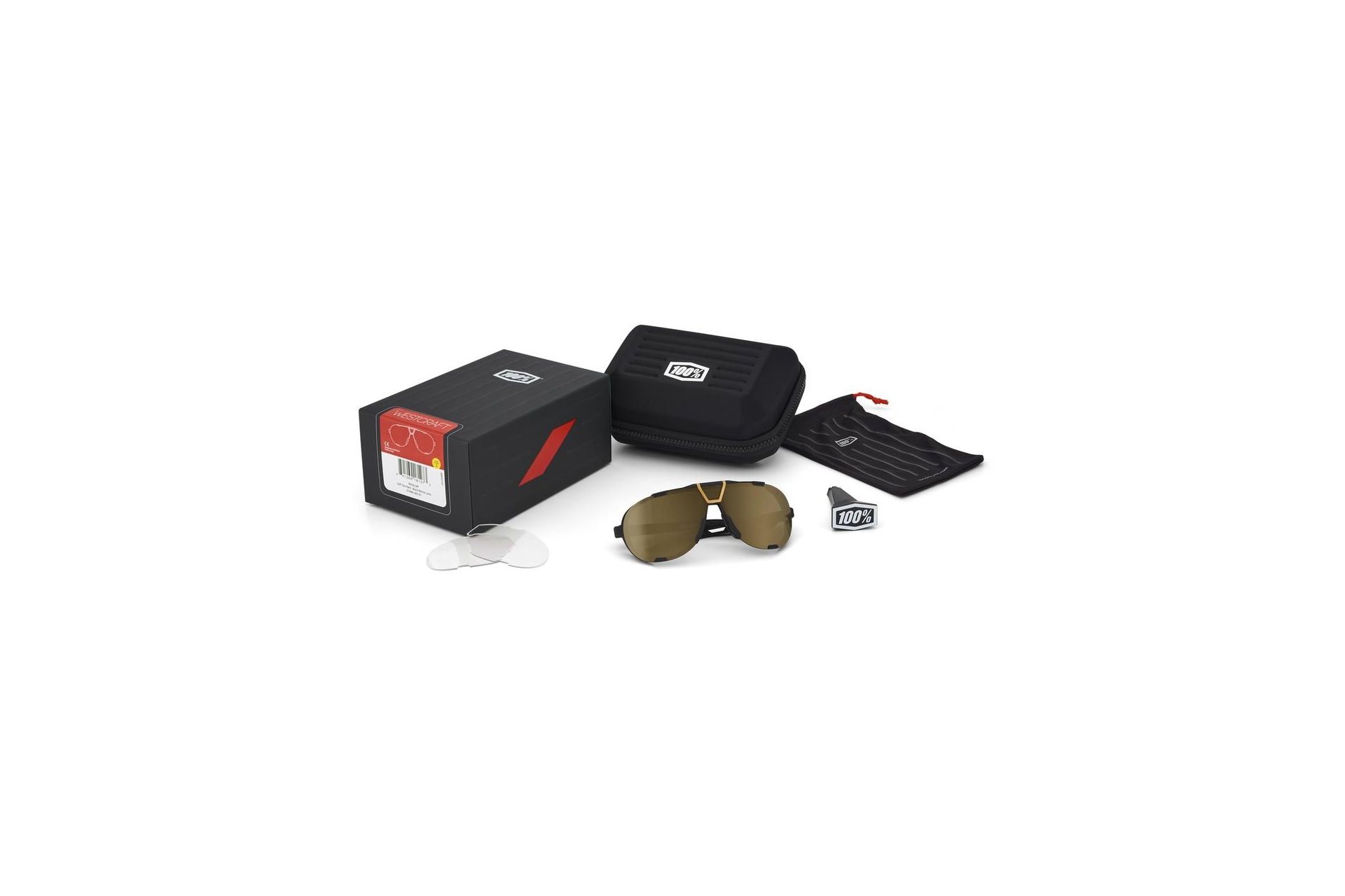 100 Percent Westcraft Soft Tact Black / Soft Gold Mirror Lens