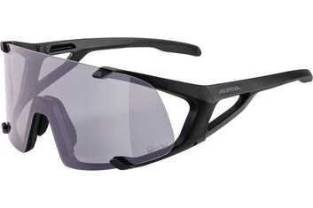 Sportbrillen - Alpina Hawkeye Q-Lite V black matt / purple mirror lens