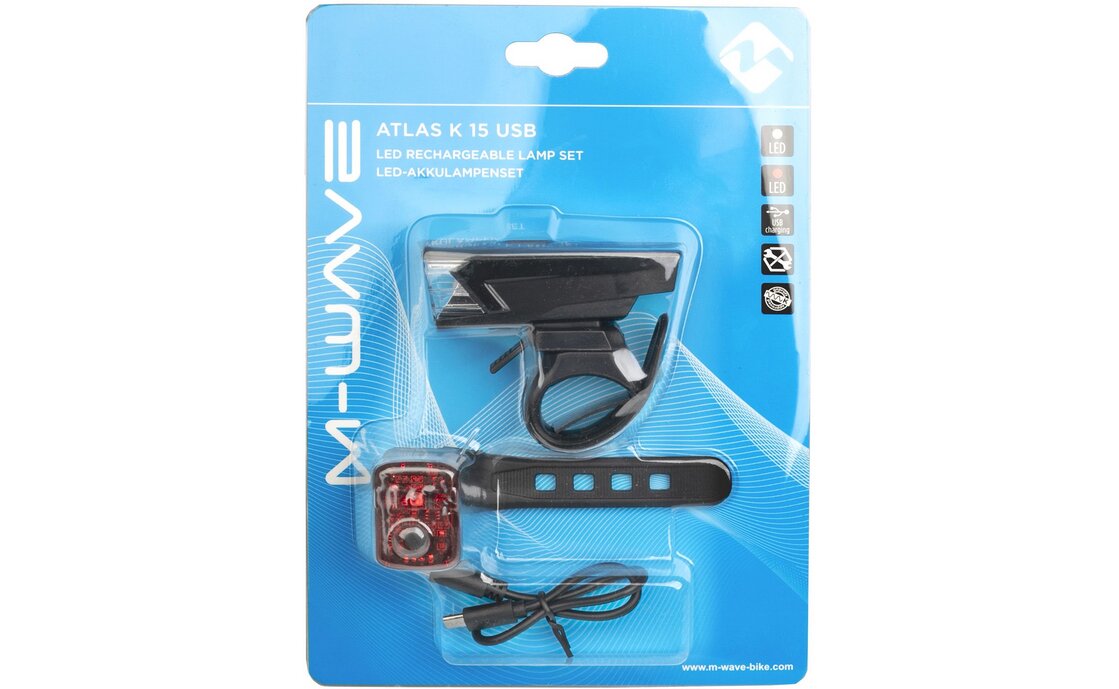 M-Wave Atlas K 15 USB Akku-Beleuchtungsset