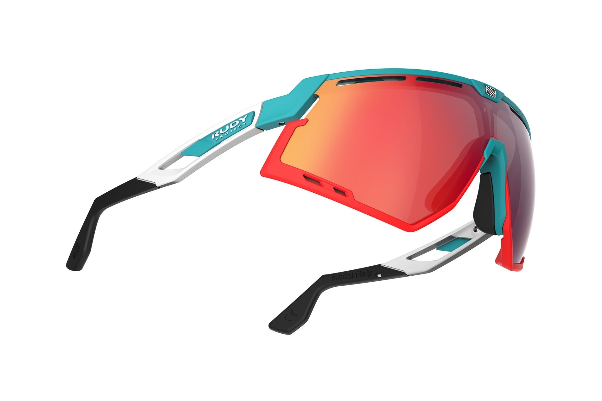 Rudy Project Defender Emerald White Matte - Multilaser Red