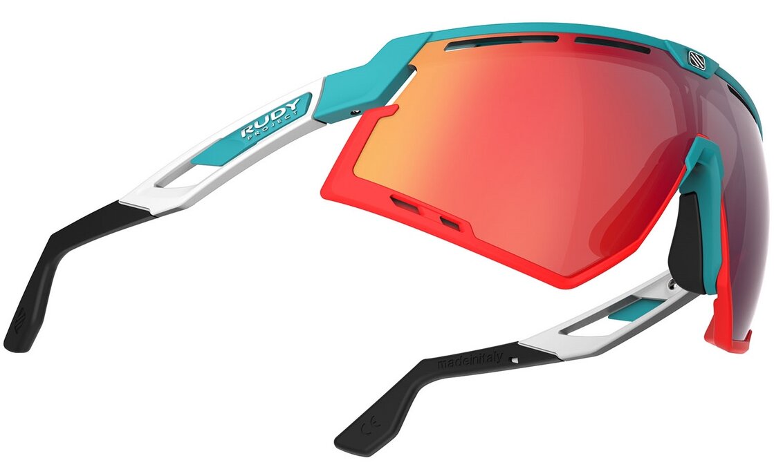 Rudy Project Defender Emerald White Matte - Multilaser Red