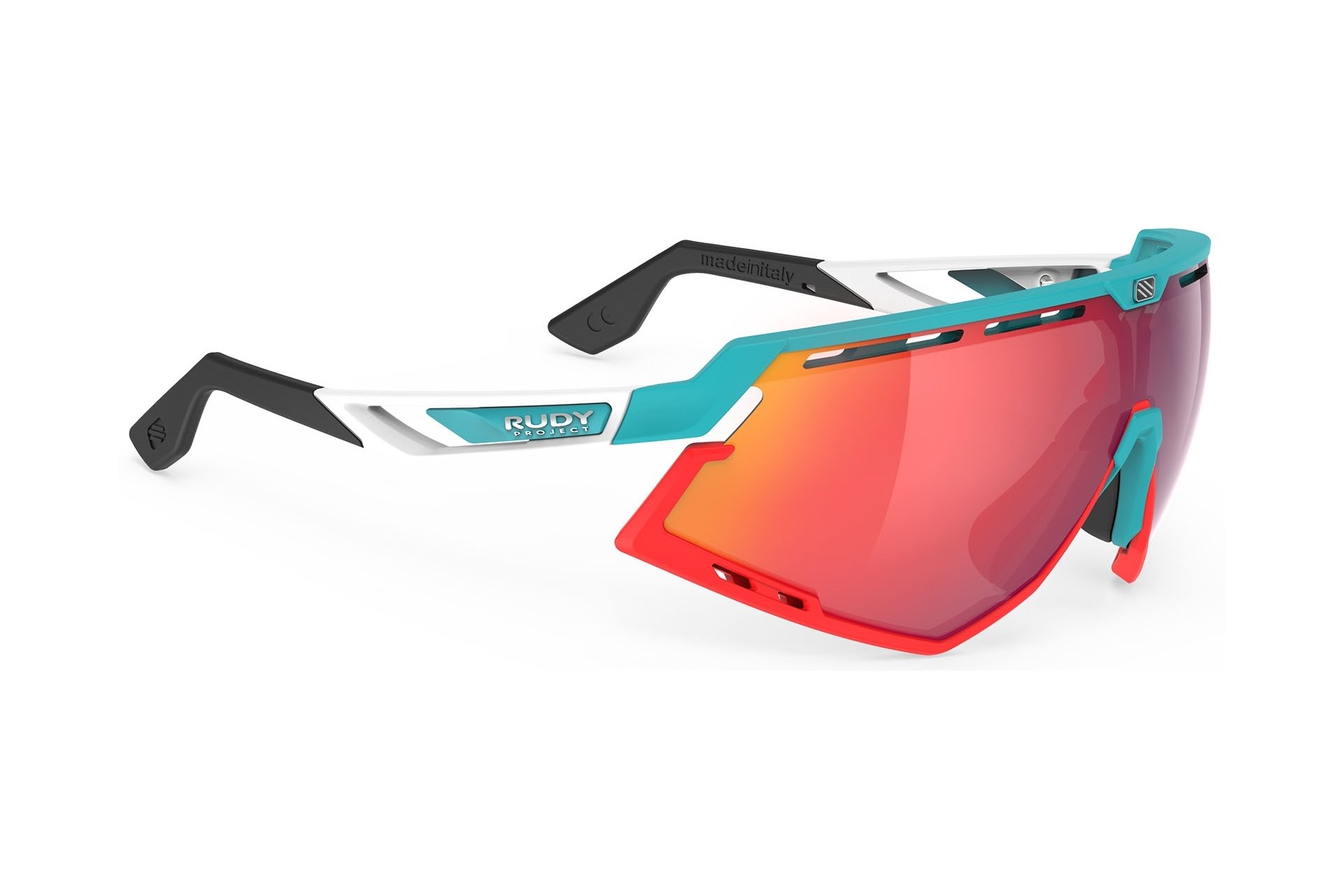 Rudy Project Defender Emerald White Matte - Multilaser Red