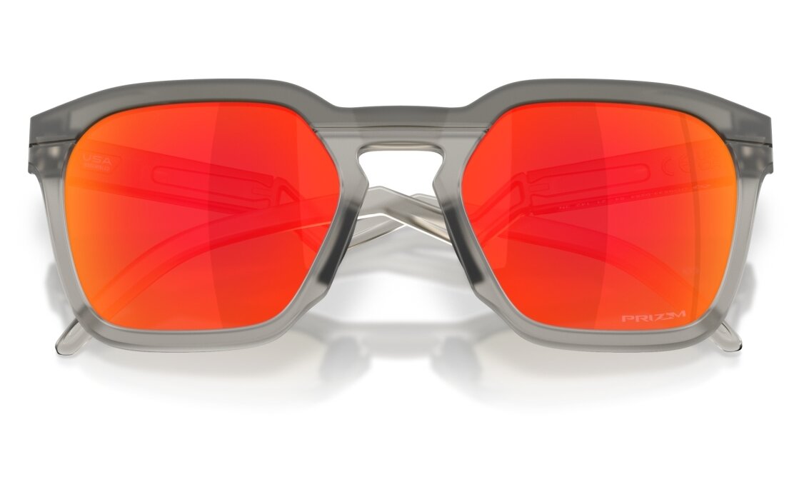 Oakley Hstn Sq Matte Grey Smoke/Prizm Ruby