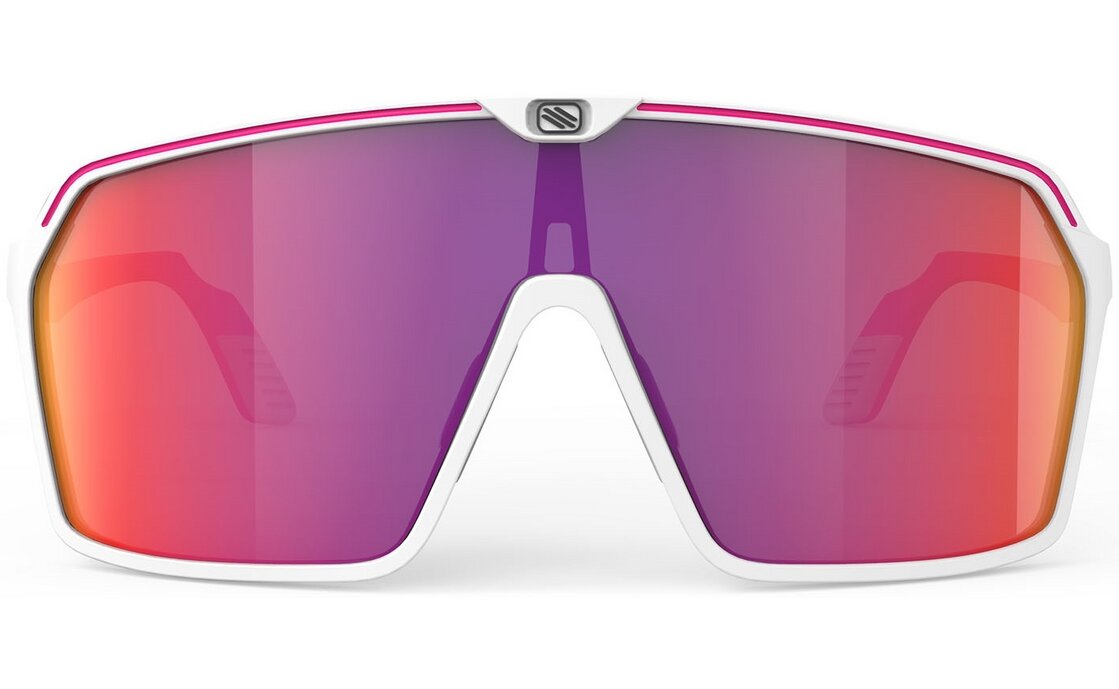 Rudy Project Spinshield White/Pink Fluo Matte - Multilaser Red