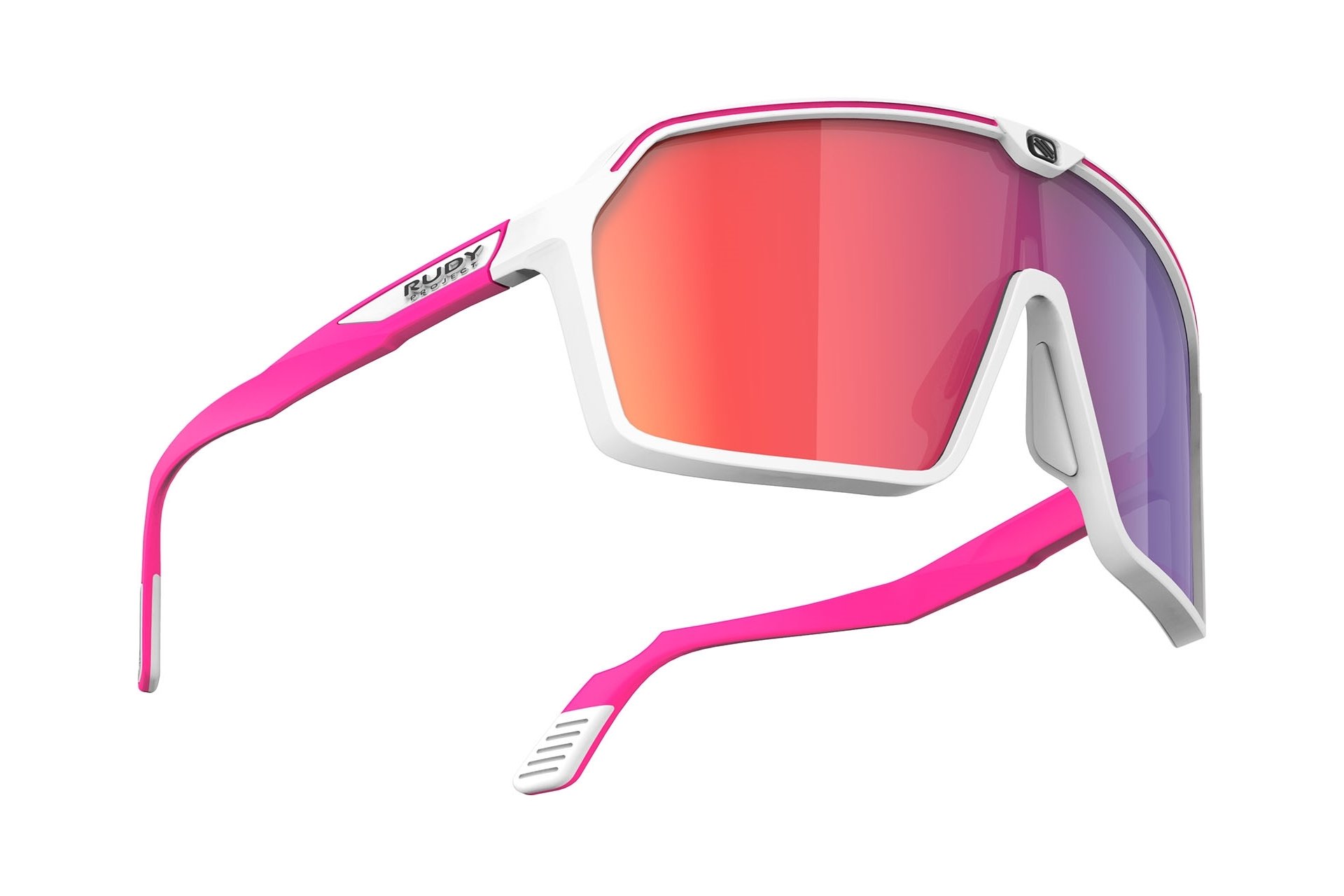 Rudy Project Spinshield White/Pink Fluo Matte - Multilaser Red
