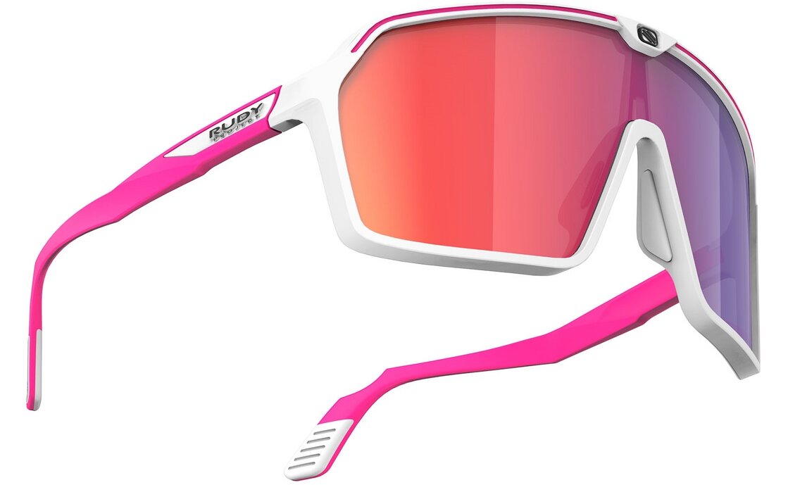 Rudy Project Spinshield White/Pink Fluo Matte - Multilaser Red