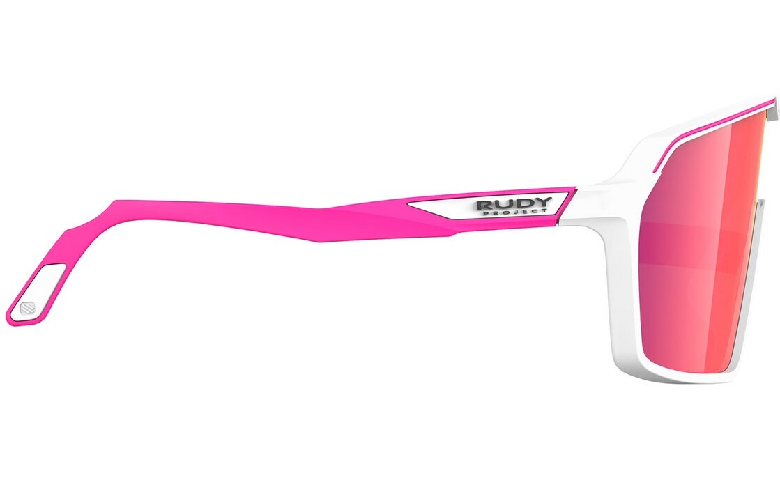 Rudy Project Spinshield White/Pink Fluo Matte - Multilaser Red