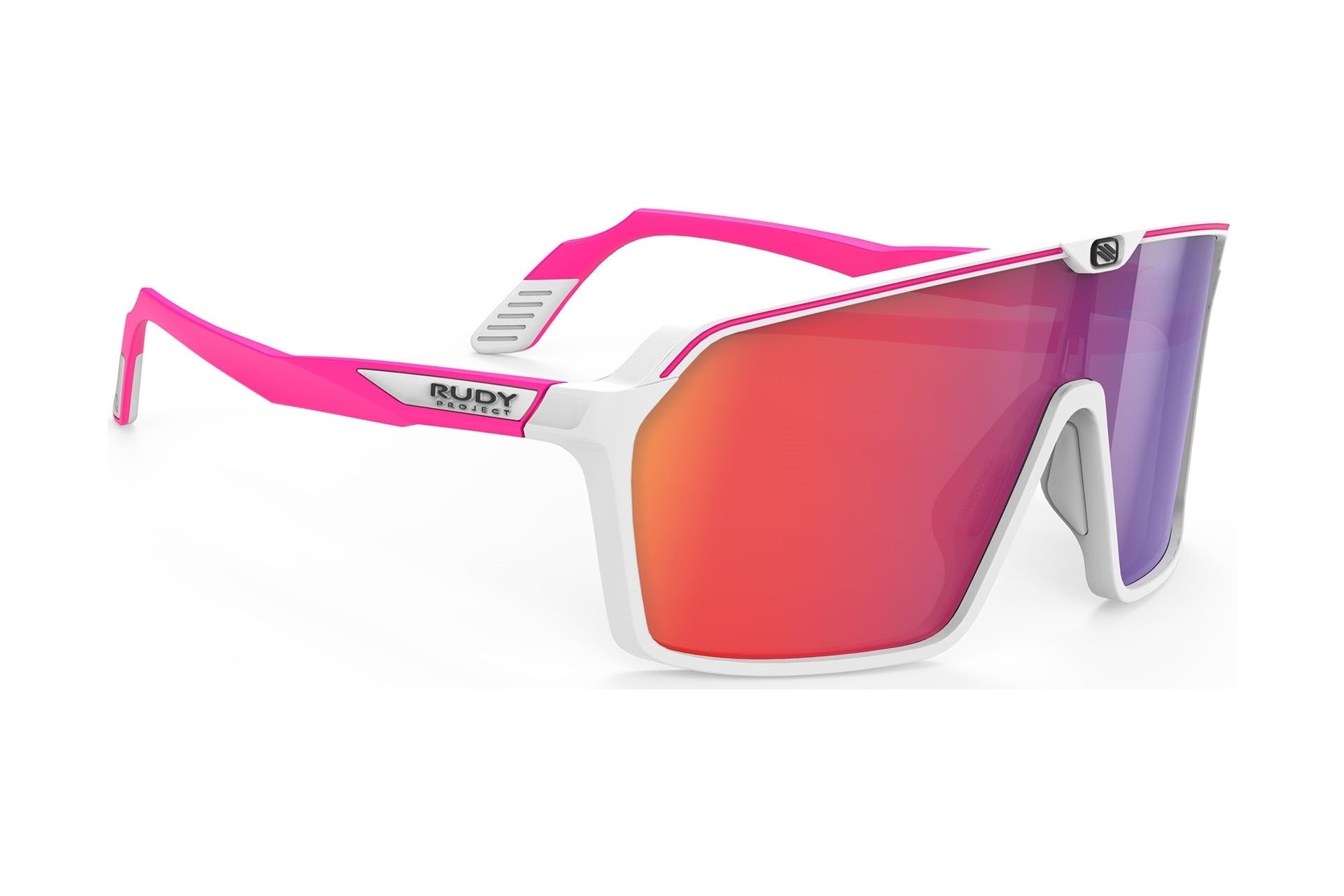 Rudy Project Spinshield White/Pink Fluo Matte - Multilaser Red