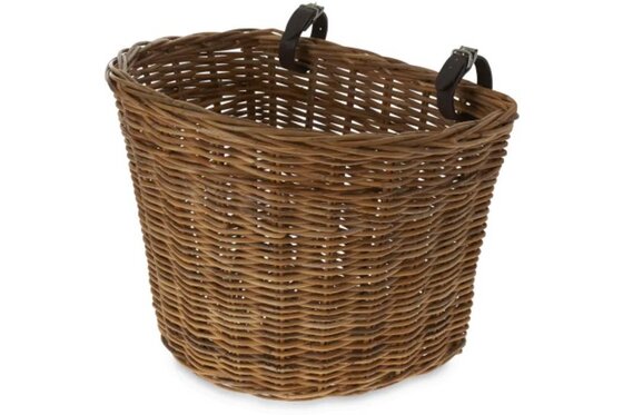 Fahrradkörbe - Basil Vorderrradkorb Darcy L, Rattan mit Lenkerbefestigung