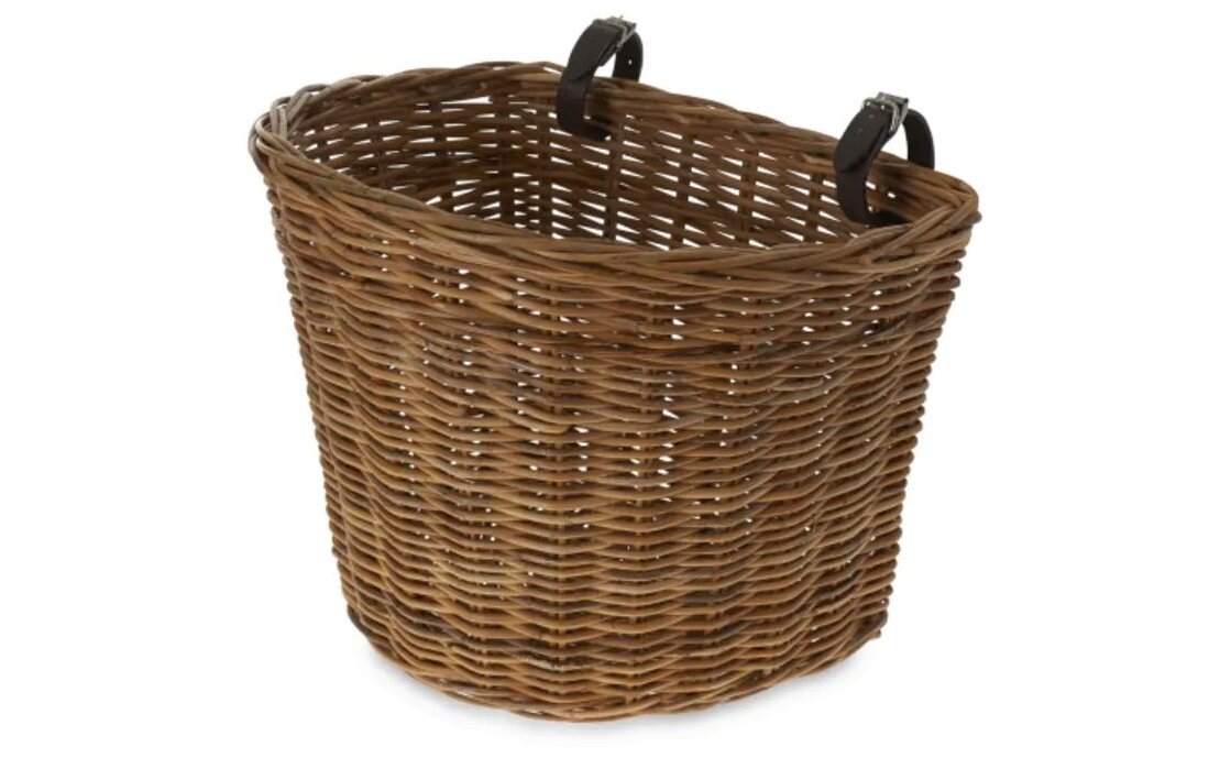 Basil Vorderrradkorb Darcy L, Rattan mit Lenkerbefestigung