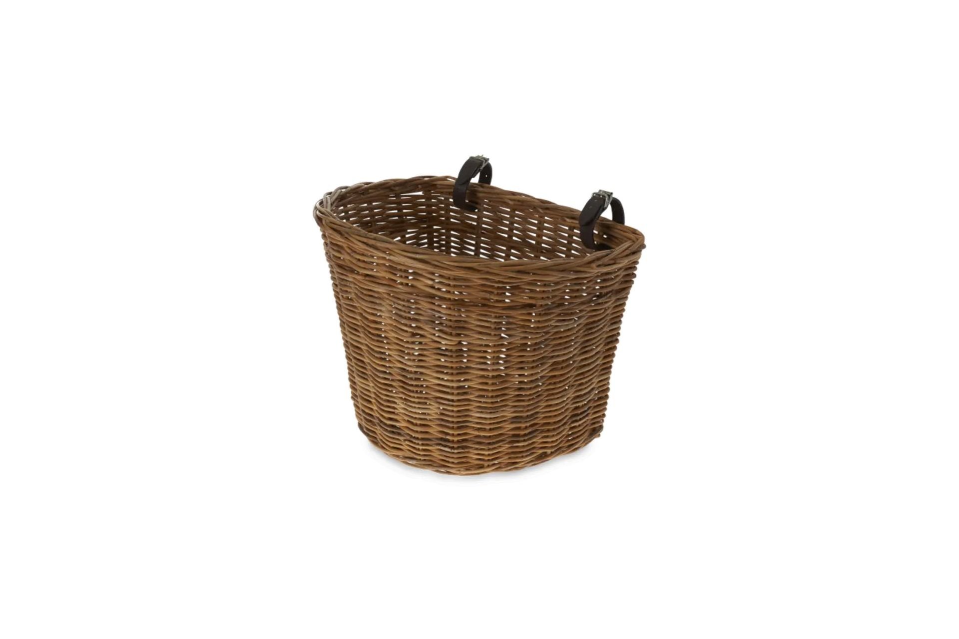 Basil Vorderrradkorb Darcy L, Rattan mit Lenkerbefestigung