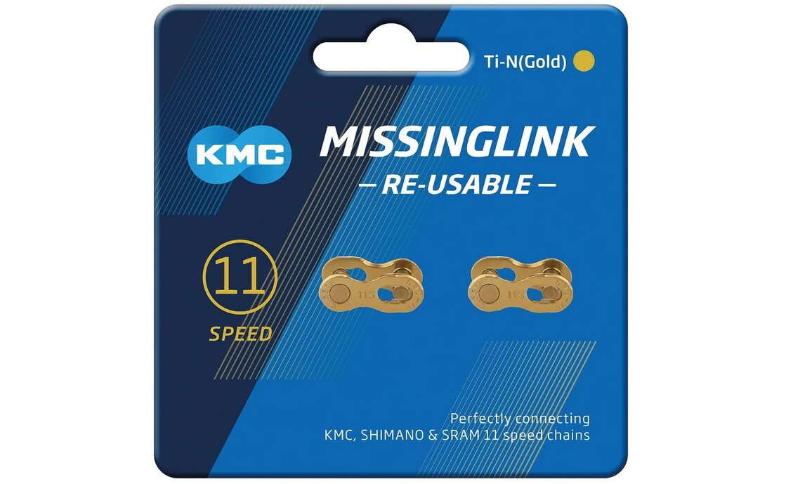 KMC Missinglink 11R Ti-N Gold, Kettenschloss 11-fach, 2 Stück