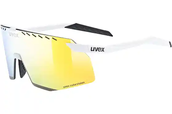 Sport-Sonnenbrillen - Uvex Pace Stage CV White Matt - Mirror Yellow