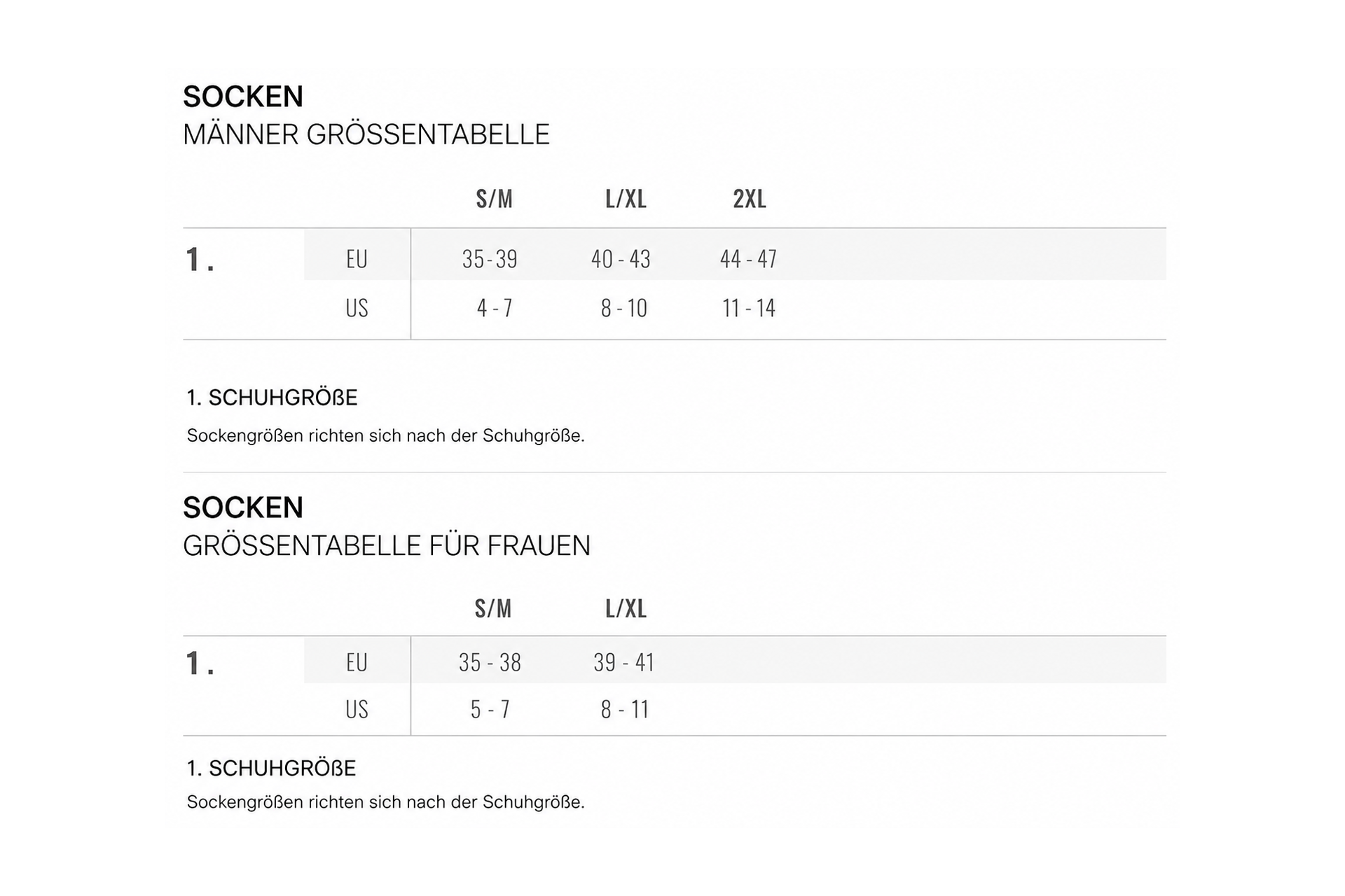 BESTIMME DEINE PASSENDE GR&Ouml;&szlig;E