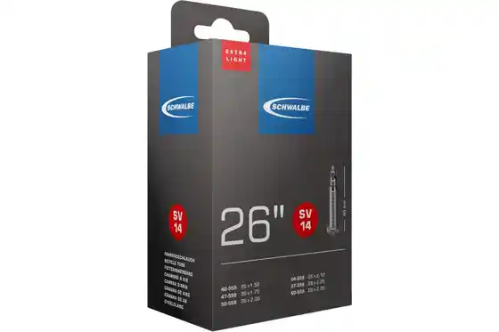 Butylkautschuk - Fahrradschläuche - Schwalbe SV14 Extra Light Schlauch 26 Zoll - 40 mm