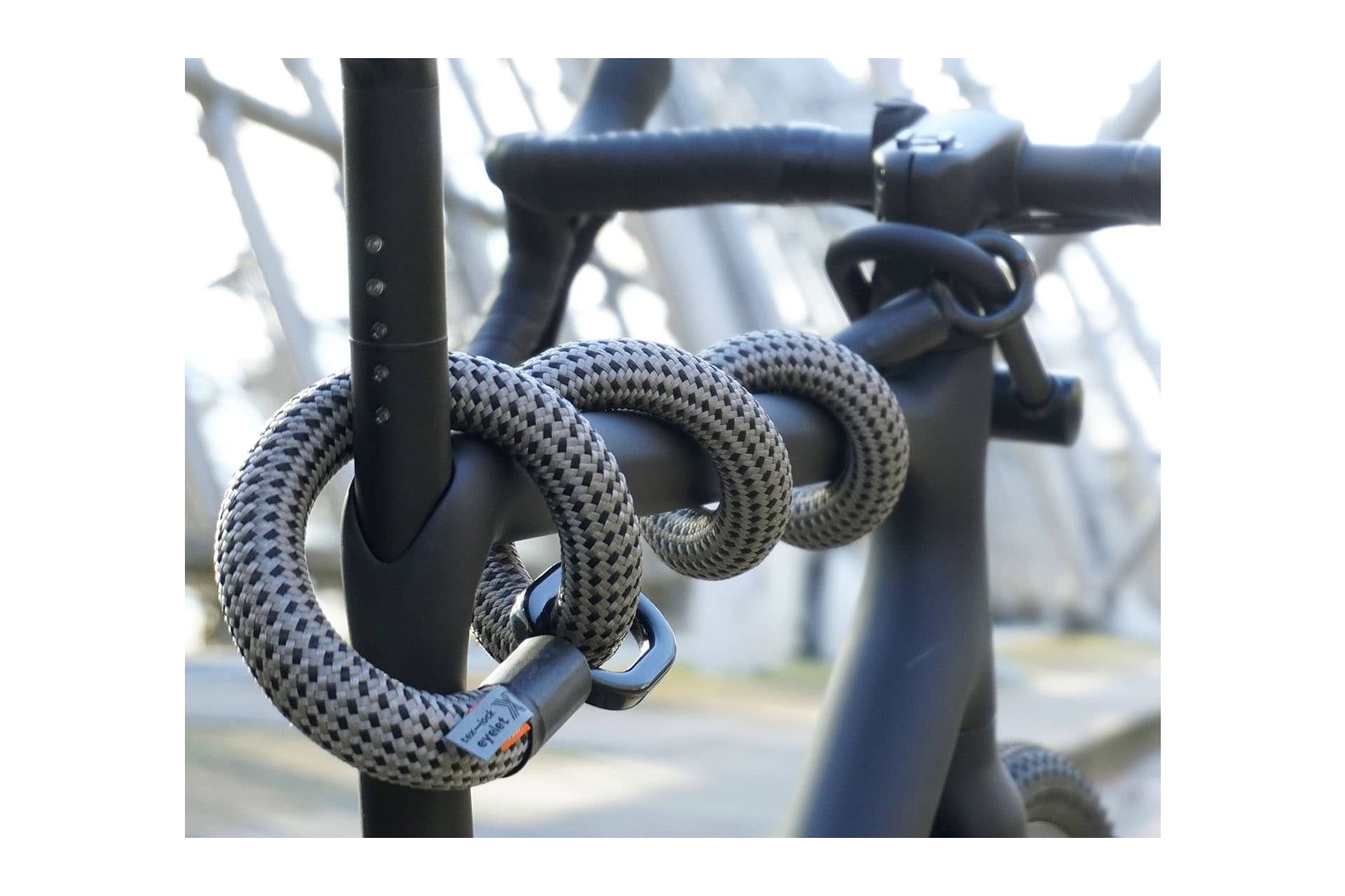 TEXLOCK Eyelet 120 U/X-Lock Bundle, Textilseil mit Bügelschloss