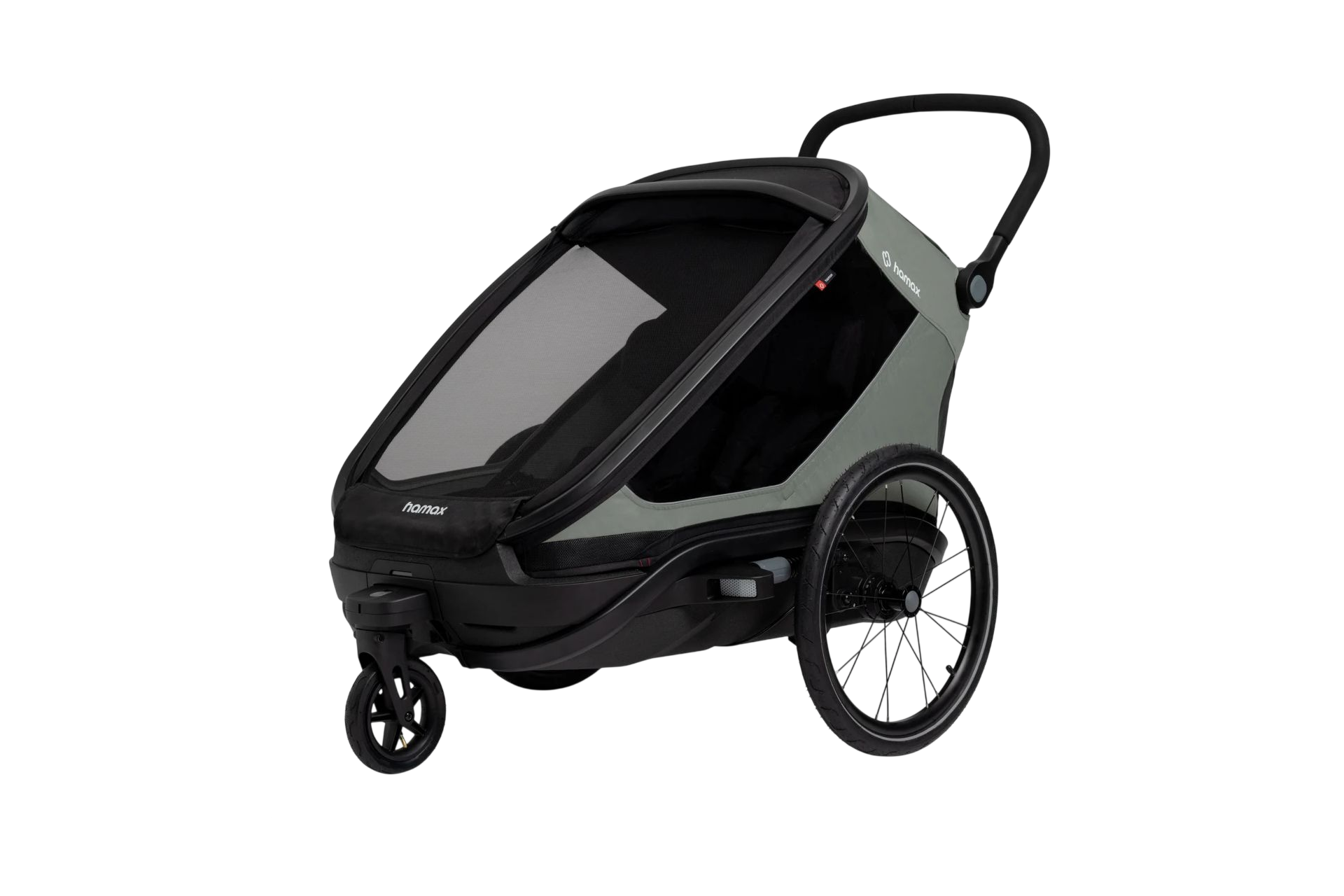 Hamax Outback Next Double Kinderanh&auml;nger mit Deichsel und Buggyrad