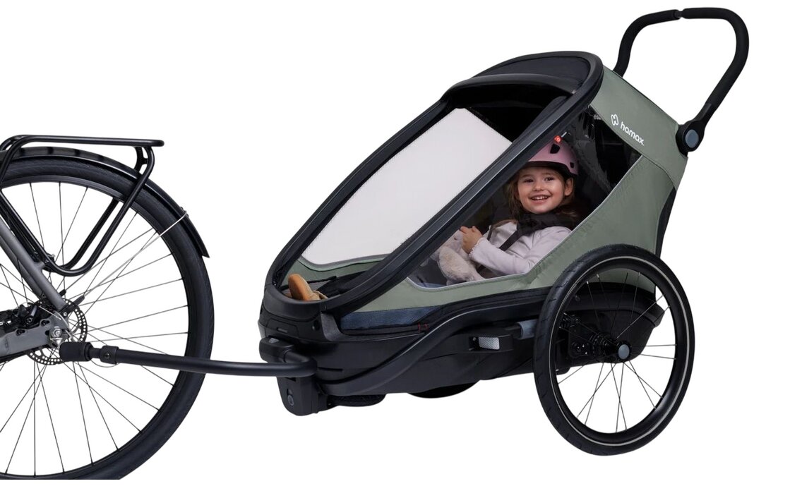Hamax Outback Next Double Kinderanh&auml;nger mit Deichsel und Buggyrad
