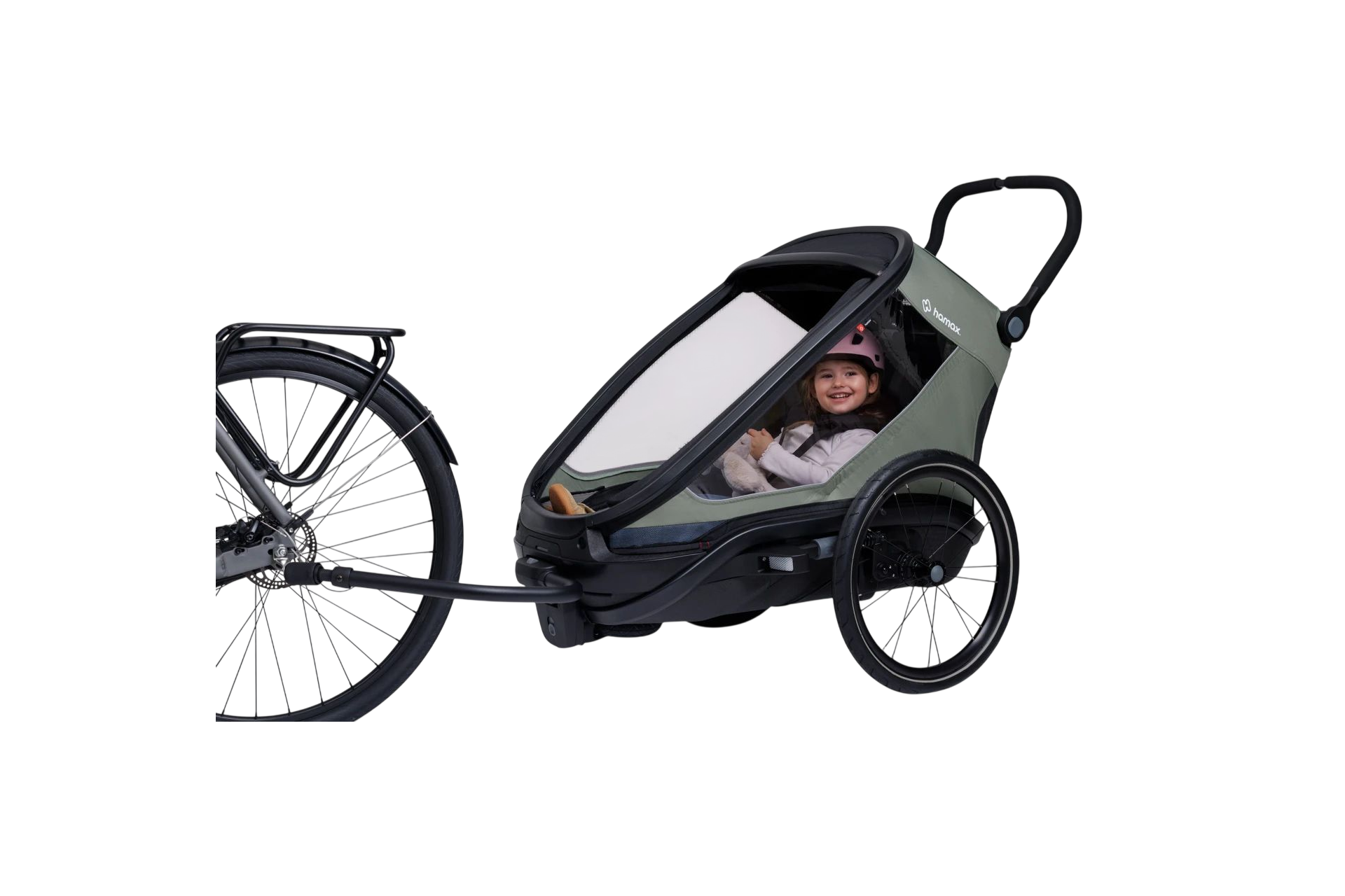 Hamax Outback Next Double Kinderanh&auml;nger mit Deichsel und Buggyrad