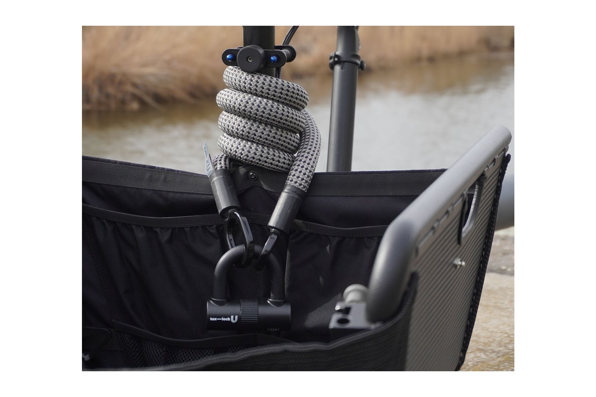 TEXLOCK Eyelet 160 U/X-Lock Bundle, Textilseil mit Bügelschloss