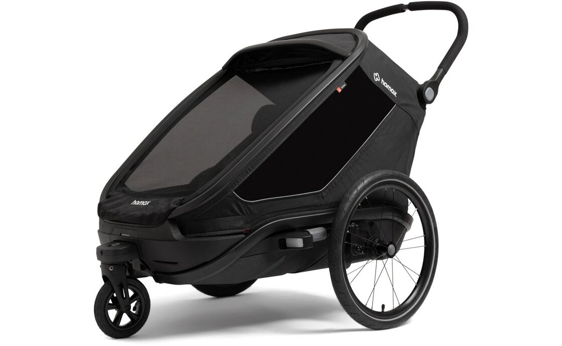 Hamax Outback Next Double Kinderanh&auml;nger mit Deichsel und Buggyrad