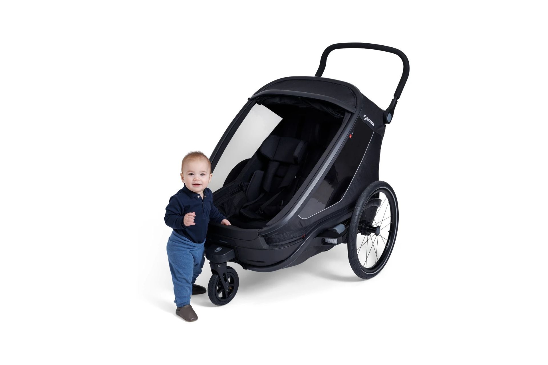 Hamax Outback Next Double Kinderanh&auml;nger mit Deichsel und Buggyrad