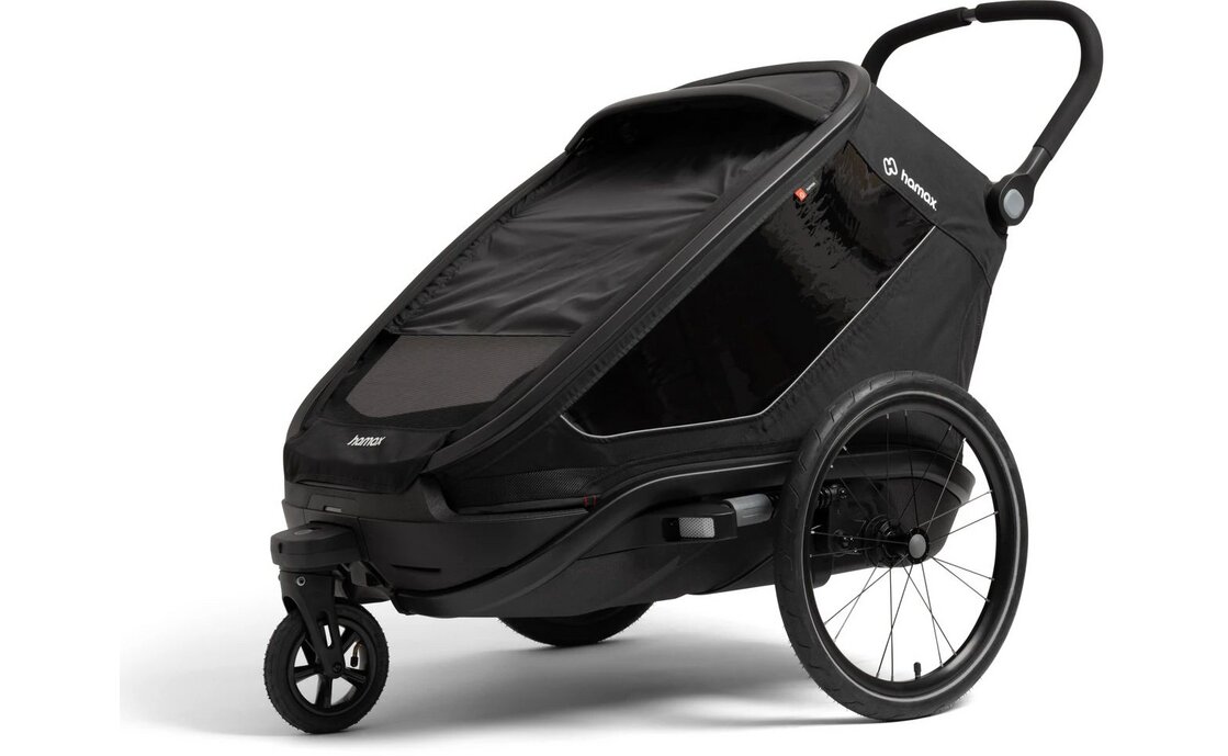 Hamax Outback Next Double Kinderanh&auml;nger mit Deichsel und Buggyrad