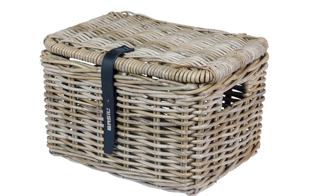 Basil VR Korb Dax S Rattan mit Deckel, grobmaschig