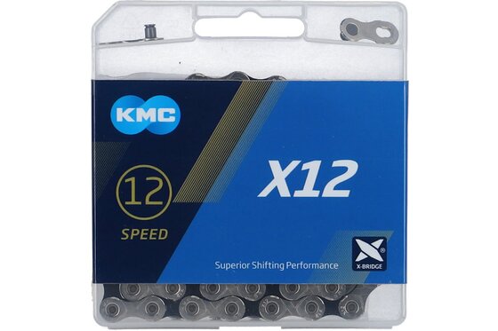 Ketten - KMC Kette X12 Silber/Schwarz 12-fach, 126 Glieder