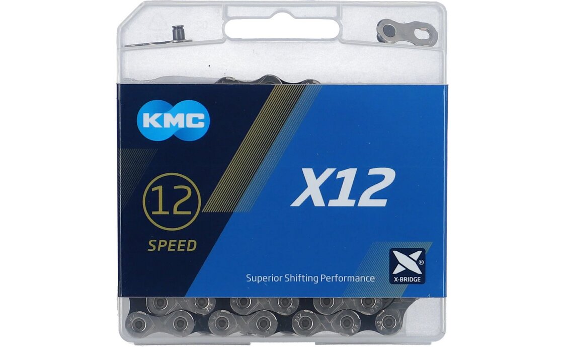 KMC Kette X12 Silber/Schwarz 12-fach, 126 Glieder