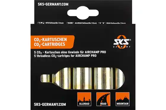Fahrradpumpen - SKS GERMANY CO2 Ersatzkartuschen Set für Airchamp ohne Gewinde - 16g
