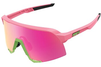 Sportbrillen - 100 Percent S3 matte washed out neon pink / Purple Multilayer Mirror Len