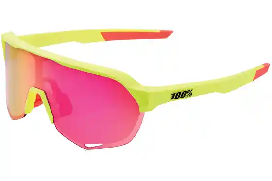 100 Percent - Fahrradbrillen - 100 Percent S2 matte washed out neon yellow / Purple Multilayer Mirror L