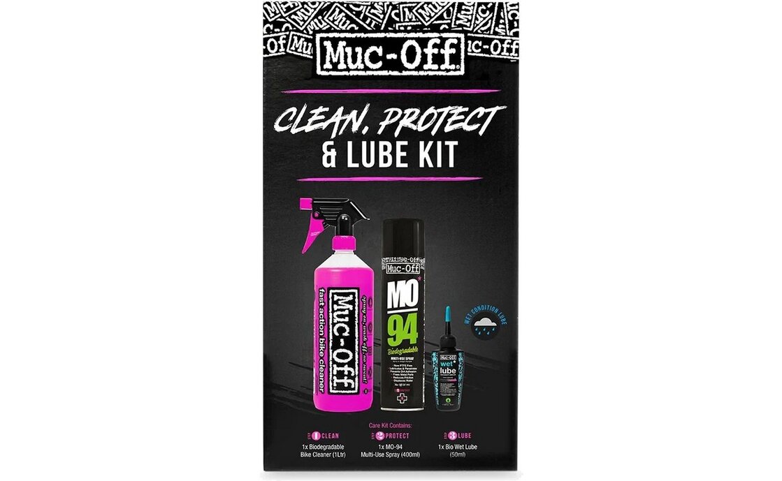 Muc-Off Clean, Protect, Lube Kit - Wet Lube Version