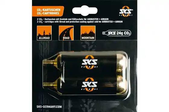 SKS GERMANY - SKS GERMANY CO2 Ersatzkartuschen Set für Airbuster mit Gewinde - 24g