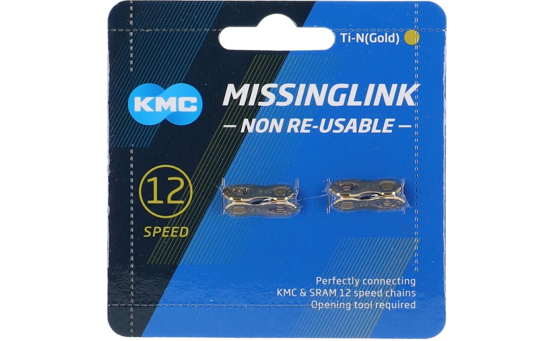KMC Missinglink 12NR Ti-N Gold, Kettenschloss 12-fach, 2 Stück