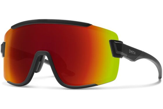 Fahrradzubehör Sale - Smith Wildcat Matte Black - ChromaPop Red Mirror