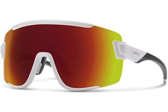 Fahrradzubehör Sale - Smith Wildcat White - ChromaPop Red Mirror