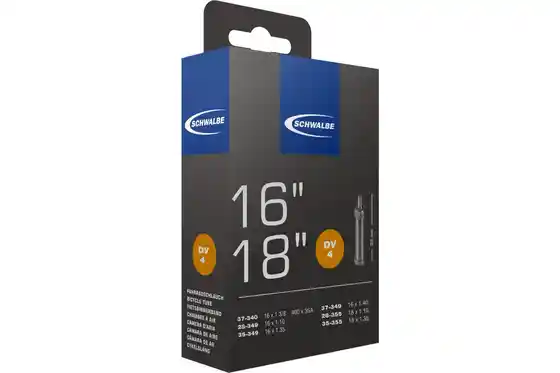 Butylkautschuk - Fahrradschläuche - Schwalbe DV4 Schlauch 16/18 Zoll - 32 mm